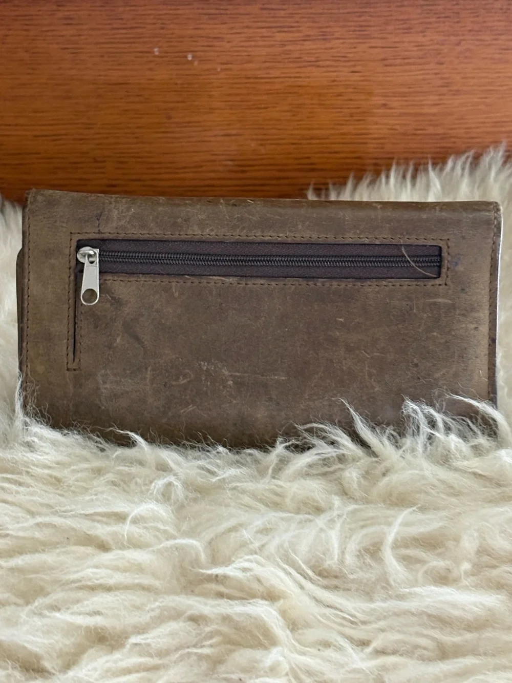 Western Star Cowhide Embossed Brown Leather Tri-Fold Wallet